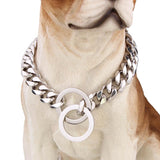 Beautiful 15mm Curb Chain Dog Collar - 17: FancyPetTags.com