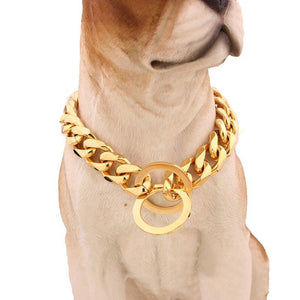 Beautiful 15mm Curb Chain Dog Collar - 1: FancyPetTags.com