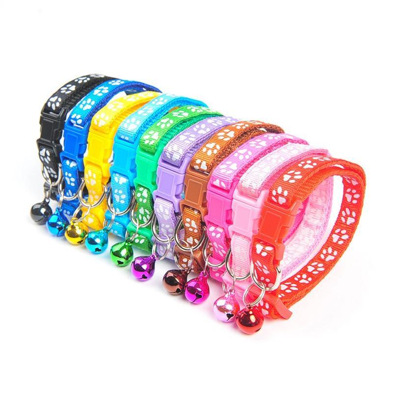 Rainbow Paw Collar with Bell | FancyPetTags.com