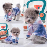 Tie Dye Hooded Fleece Pet Jacket - 4: FancyPetTags.com