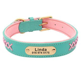 Trendy Leather X Name Tag Collar - 13: FancyPetTags.com